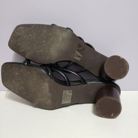 Yellow Box Women's Black Slip On Heels Shoe Sz 10 - Picture 7 of 10